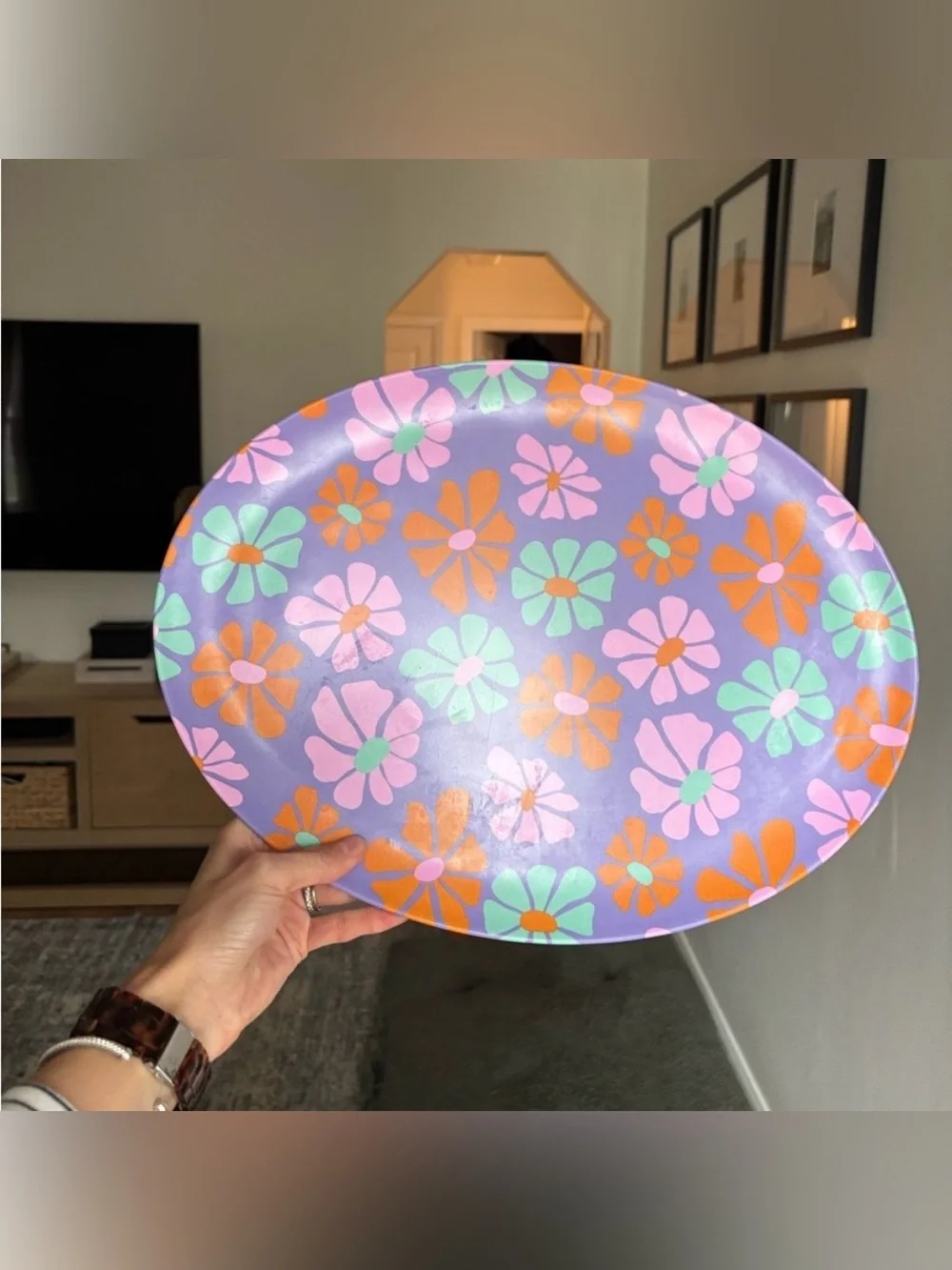 Target hippie fun floral BBQ serving tray never used